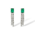 Helin Green Rectangular Drop Earrings