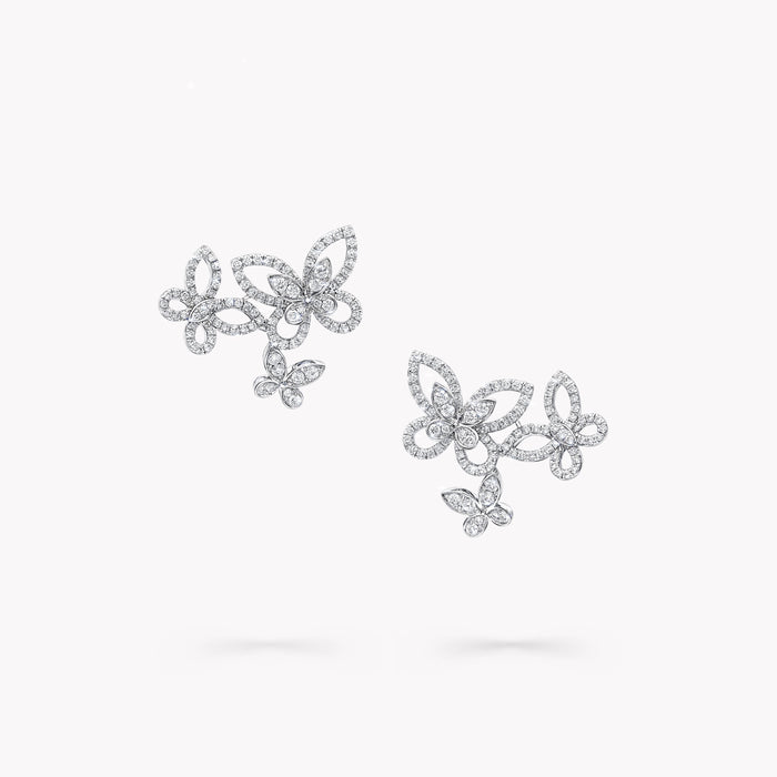 Hilaire White Butterfly Stud Earrings