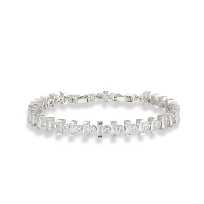 Hilda 14K Gold Baguette Round Tennis Bracelet