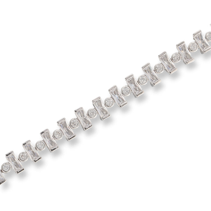 Hilda 14K Gold Baguette Round Tennis Bracelet