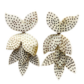 Horn Flower Earrings with metal inlay