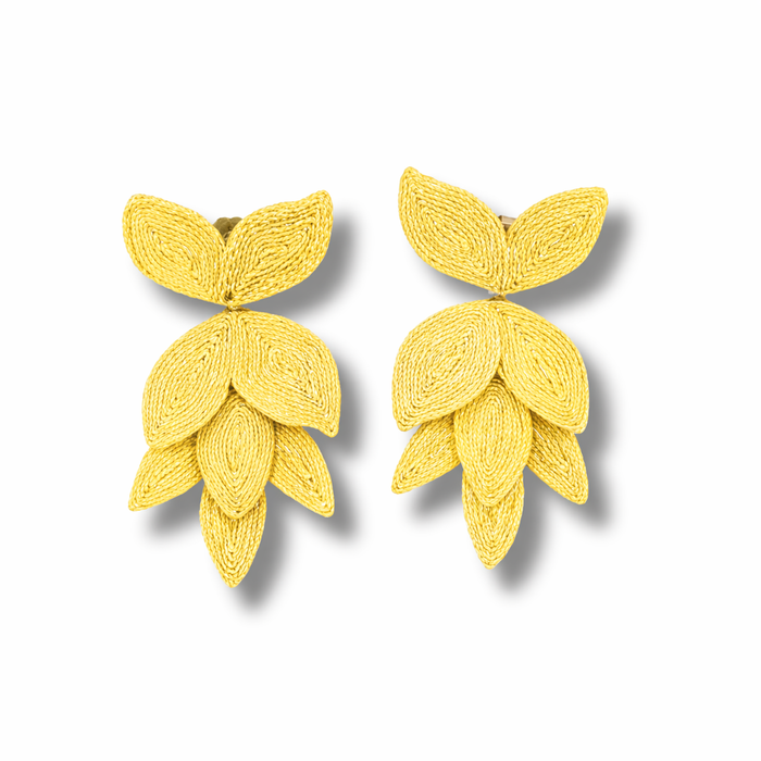 Horn Raffia Flower Earring