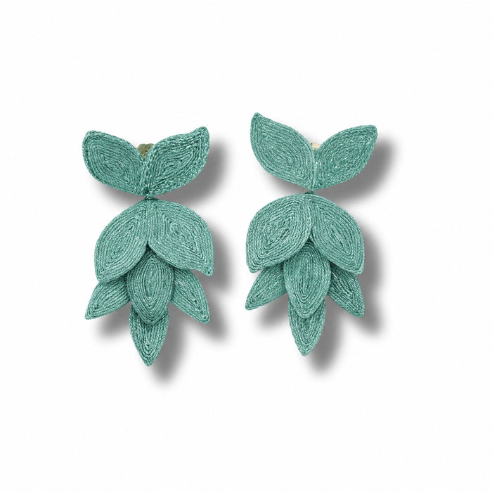 Horn Raffia Flower Earring