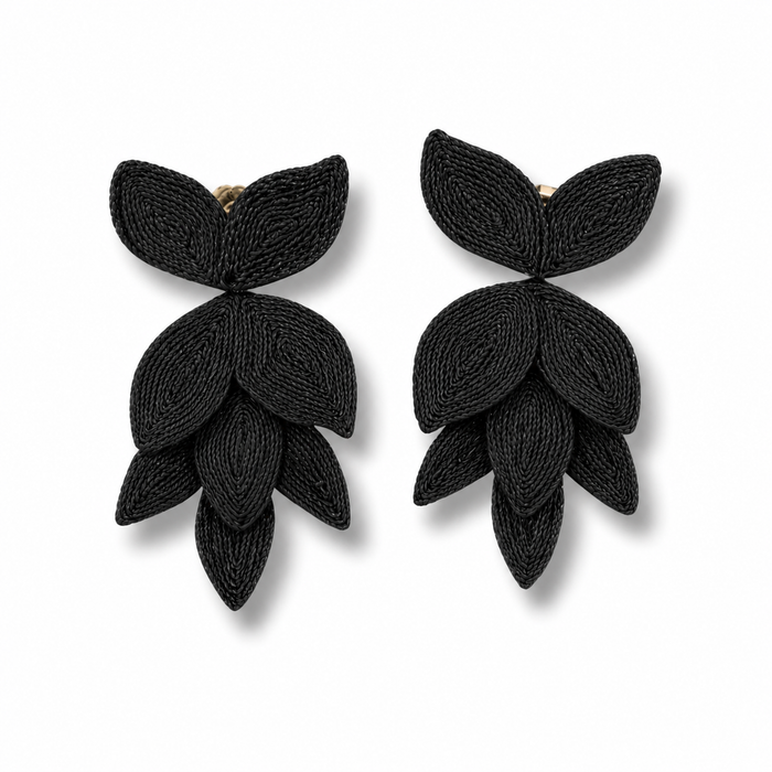 Horn Raffia Flower Earring