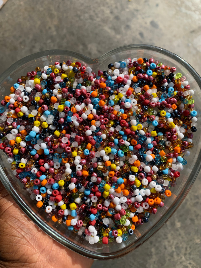Mixed Beads- 4mm- 6/0 Glass Seed Beads For Jewelry Making,  DIY Waist beads, Bracelet Necklace Earrings- 450grams