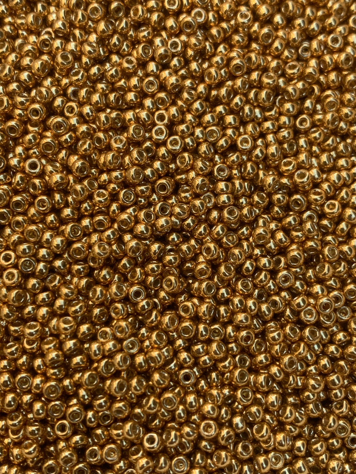 Duracoat, Yellow Gold Miyuki seed beads; Duracoat Rocaille, Miyuki Rocaille Beads, Miyuki Seed Beads; #4203 Sizes 8/0 or 11/0