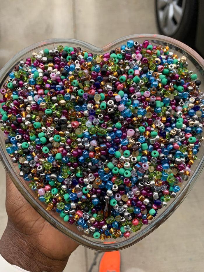 Mixed Beads- 4mm- 6/0 Glass Seed Beads For Jewelry Making,  DIY Waist beads, Bracelet Necklace Earrings- 450grams