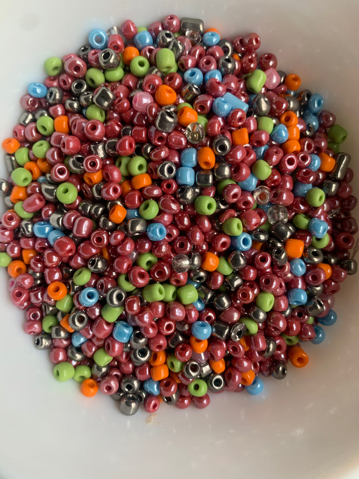 Mixed Seed Beads Glass Beads Size 6mm glass beads,  Seed Beads Bulk, 450 grams