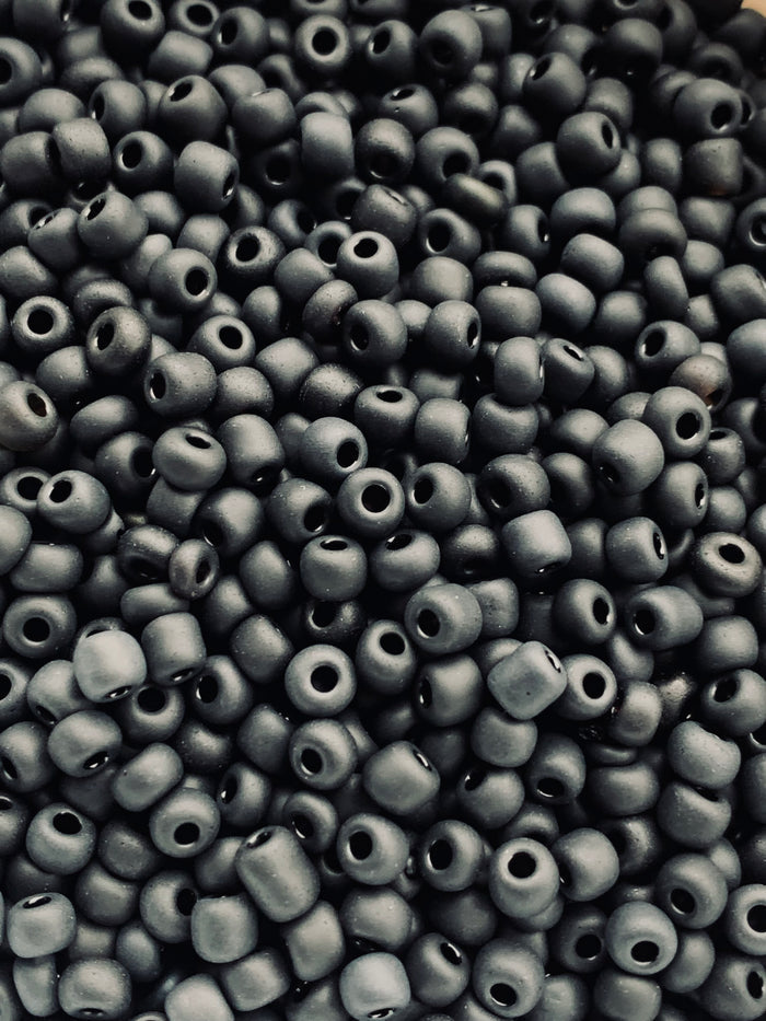Black glass Seed Beads  Size 6/0 , 8/0, 12/0- 3mm-4mm