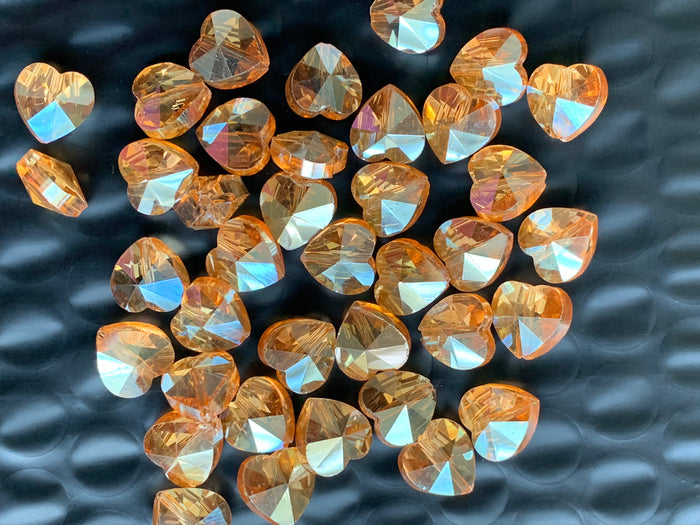 heart Shaped beads, Round Hole