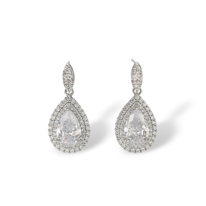 Imogène White Marquise Teardrop Drop Earrings