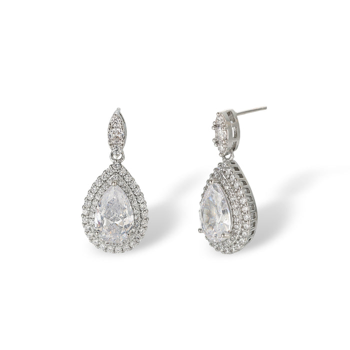 Imogène White Marquise Teardrop Drop Earrings