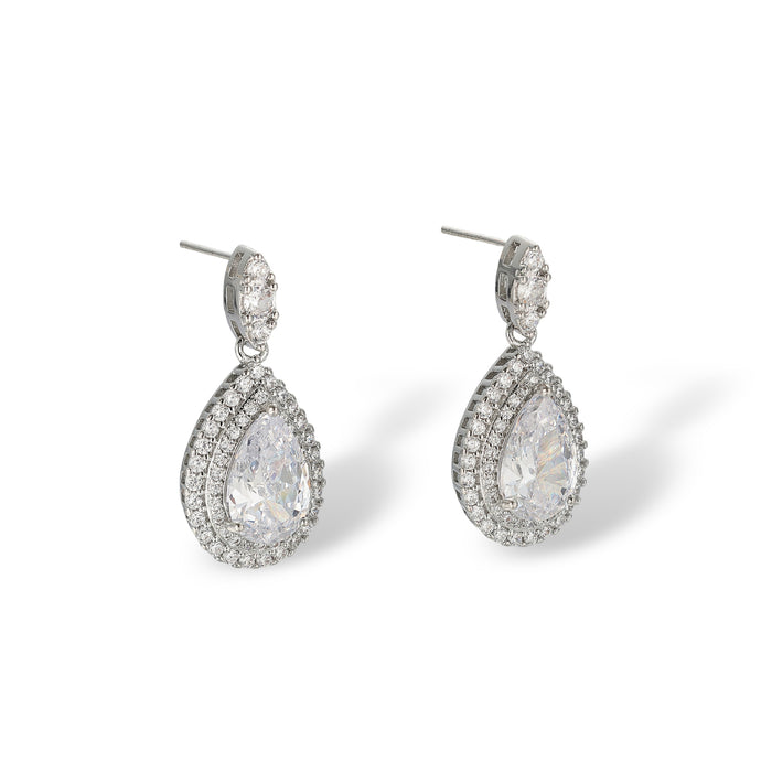 Imogène White Marquise Teardrop Drop Earrings