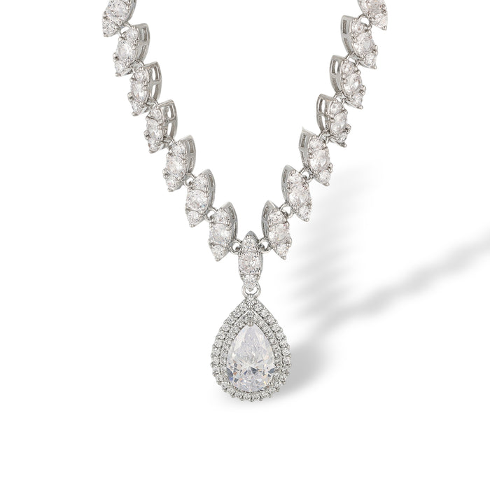 Imogène White Marquise Teardrop Necklace