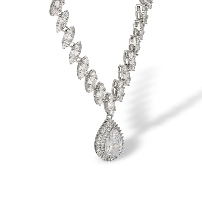 Imogène White Marquise Teardrop Necklace