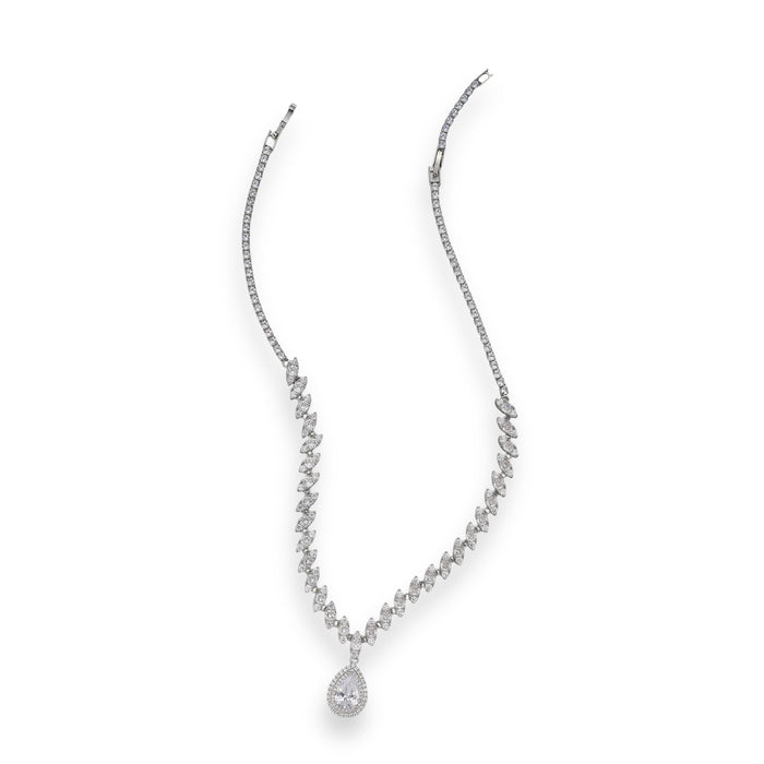 Imogène White Marquise Teardrop Necklace