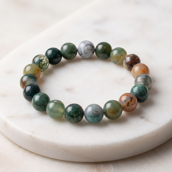 Indian Agate 8mm Gemstone Bracelet