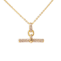 Irmhild 18K Gold Small Cable T Bar Necklace