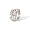 Irmtrud Pink Dual Row Square Open Ring