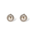 Isadorine Coffee Gold Pearl Earrings