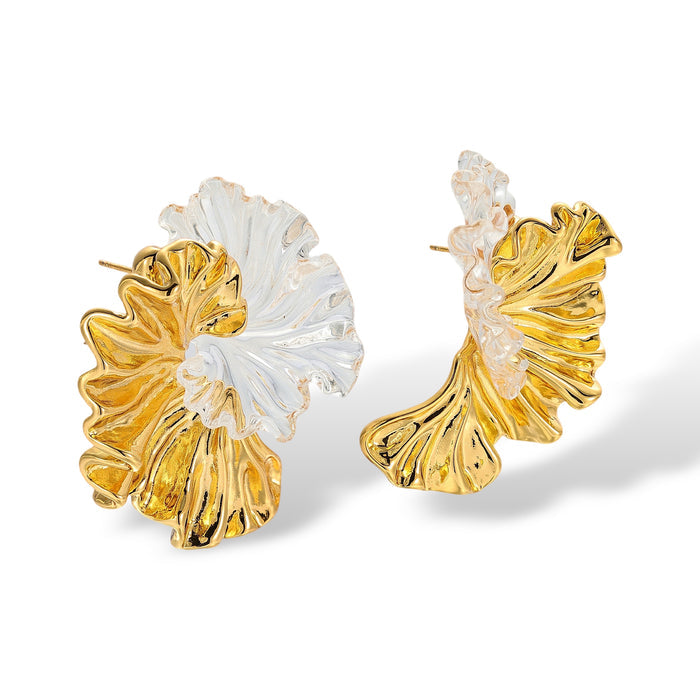 Italienne Ruffled Petal Earrings