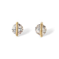 Jacquette 14K Gold Geometric Vertical Round Stud Earrings