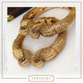 Jahanara Antique Gold Rubby Opneable Karra Bangle (Pair) | Punjabi Traditional Jewellery