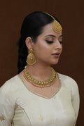 Jaismin Necklace Earing Tika Handcrafted Gold Plated
