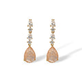 Janna Orange Teardrop Drop Earrings & Necklace Set