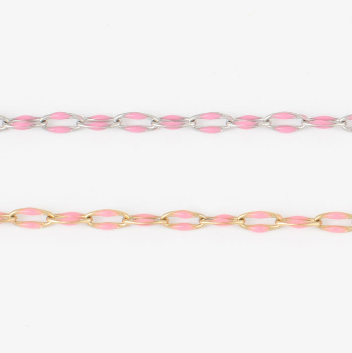 stainless / Pink Enamel