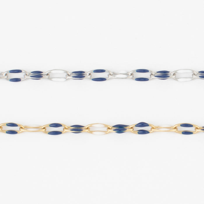 gold stainless / Blue & White