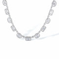 Jeromine White Rectangular Oval Necklace