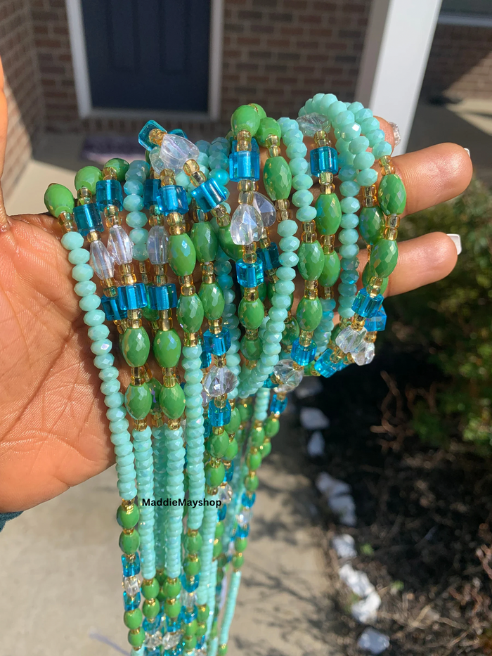 Joan ~ Green Luxury Crystal Waist Bead | 45”