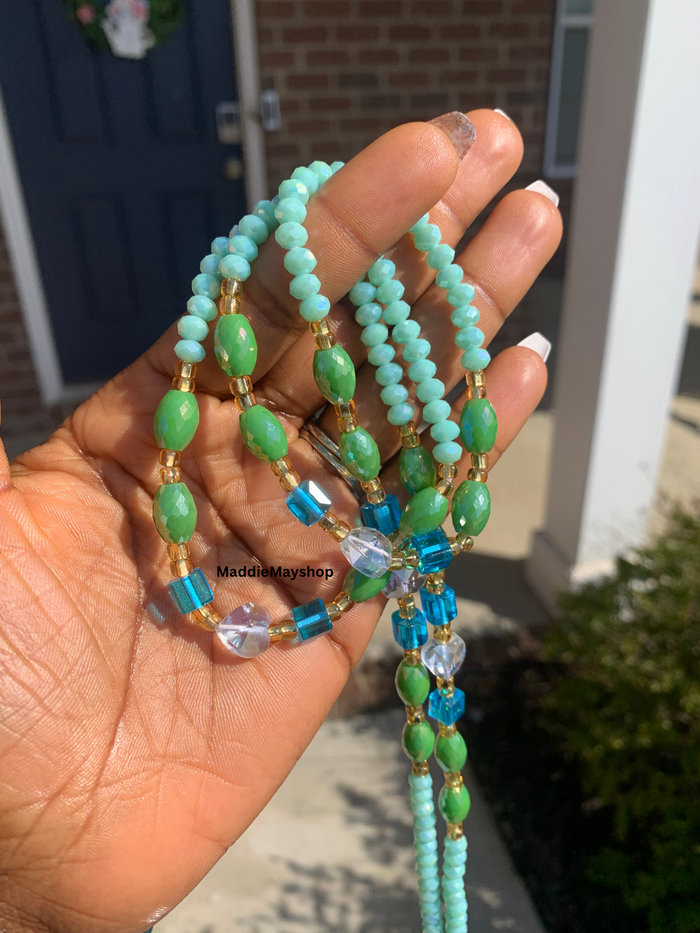 Joan ~ Green Luxury Crystal Waist Bead | 45”