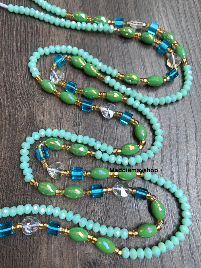 Joan ~ Green Luxury Crystal Waist Bead | 45”