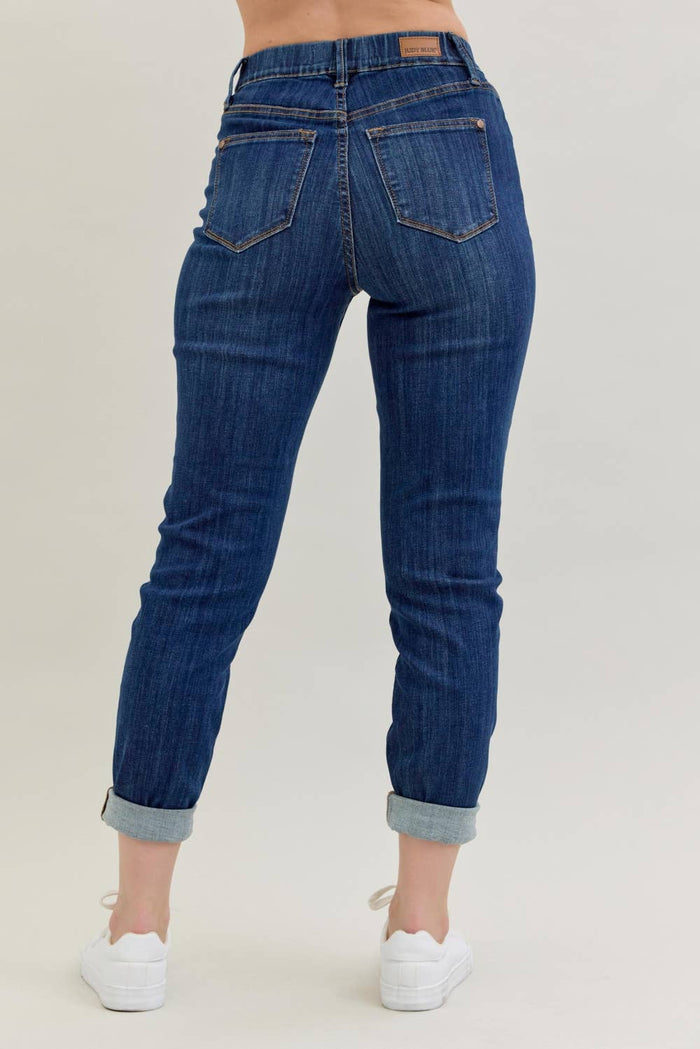 Judy Blue High Waisted Pull-on Double Cuff Slim (28 1/2" to 32" inseam)