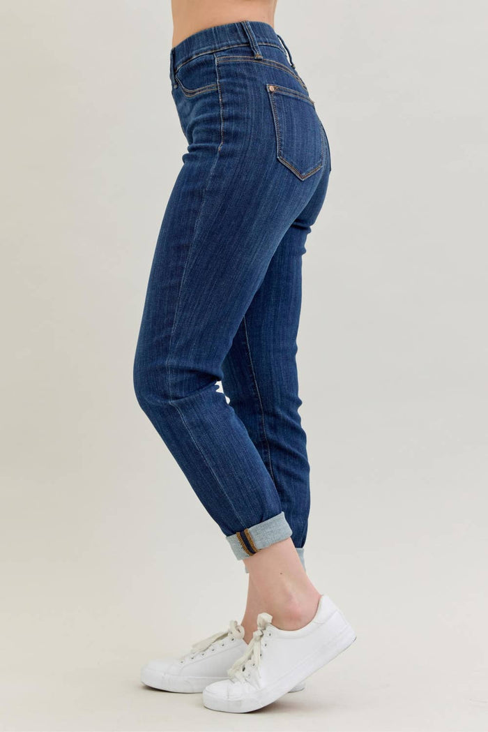 Judy Blue High Waisted Pull-on Double Cuff Slim (28 1/2" to 32" inseam)