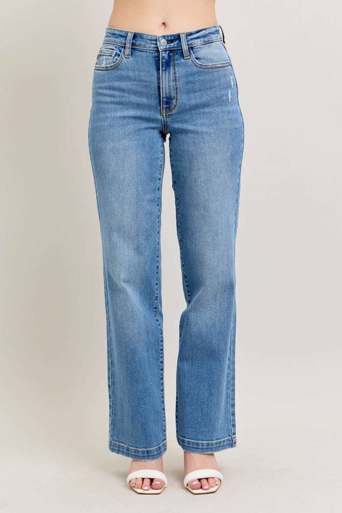 Judy Blue High Waisted Trouser Straight Fit (33" inseam)