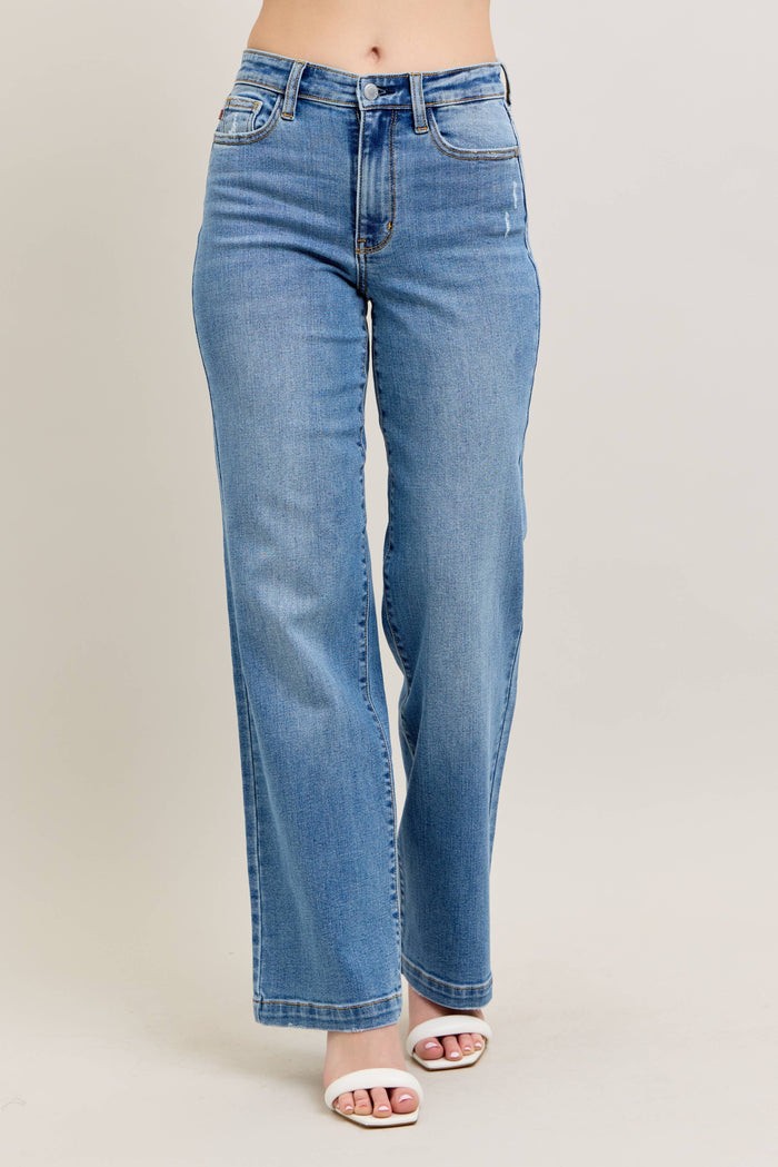 Judy Blue High Waisted Trouser Straight Fit (33" inseam)