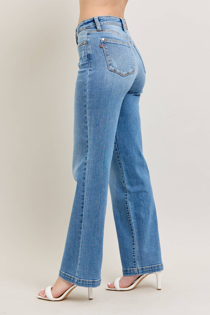 Judy Blue High Waisted Trouser Straight Fit (33" inseam)