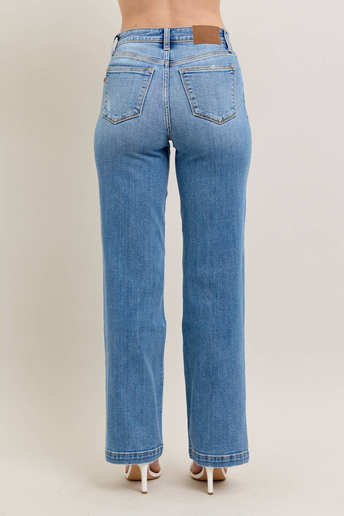 Judy Blue High Waisted Trouser Straight Fit (33" inseam)