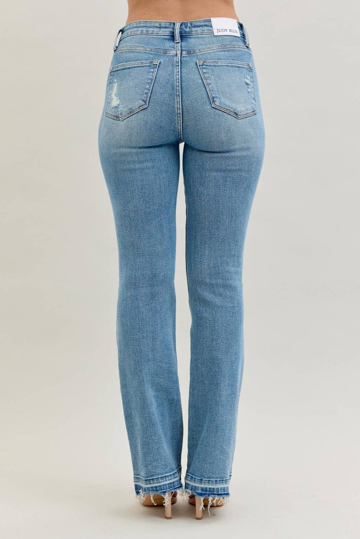 Judy Blue Mid Rise Destroy & Released Hem Bootcut