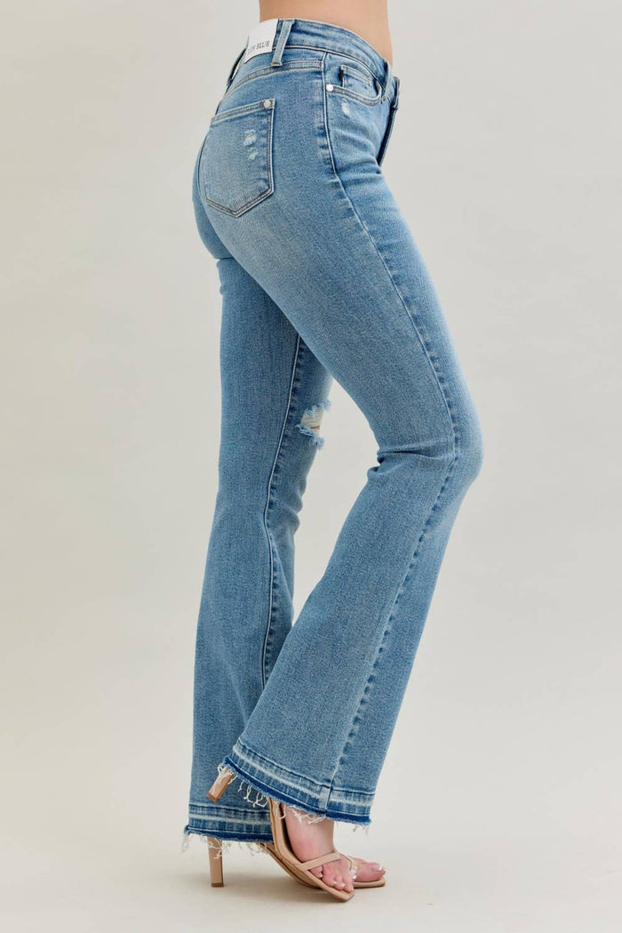 Judy Blue Mid Rise Destroy & Released Hem Bootcut