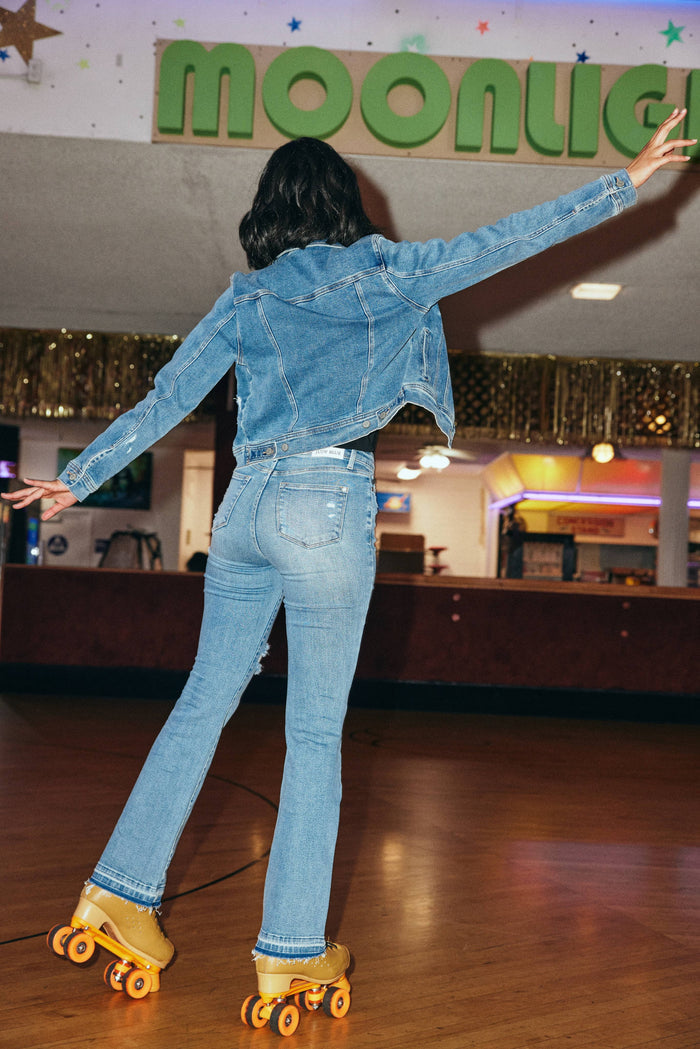 Judy Blue Mid Rise Destroy & Released Hem Bootcut