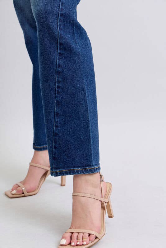 Judy Blue Mid Rise Side Seam Detail Straight Fit (28" inseam)
