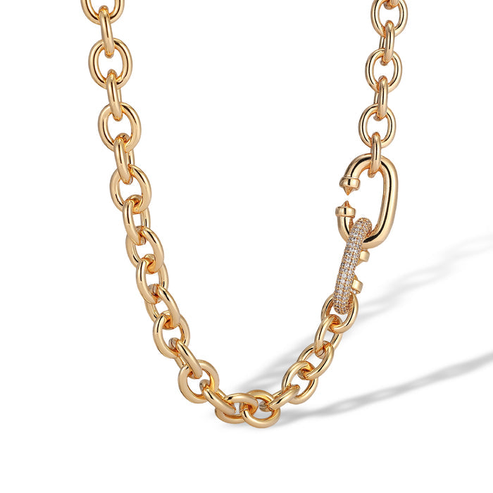 Karolin 14K Gold Oval Link Necklace