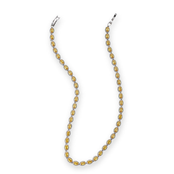 Katarina Yellow Oval Tennis Necklace