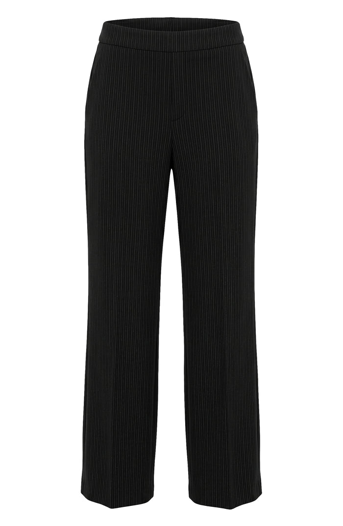 Kayla Pull-On Wide Leg Trouser (Black Multi)