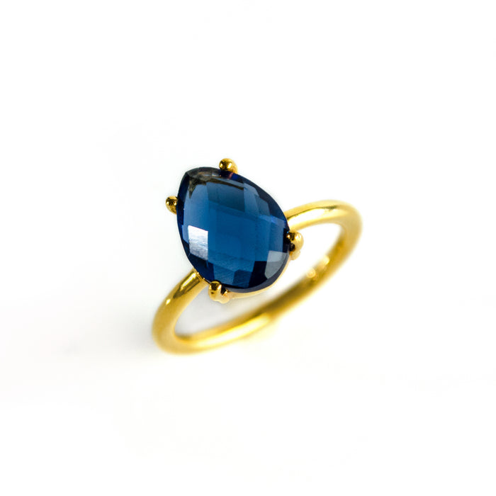 Kyanite Teardrop Prong Set Ring • September Birthstone