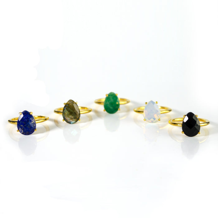Kyanite Teardrop Prong Set Ring • September Birthstone